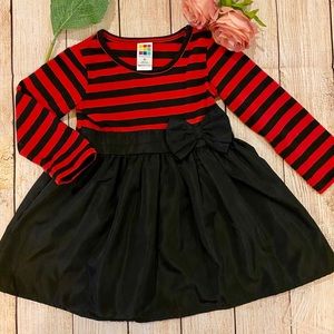 Beautiful Red & Black Striped Toddler Dress♥️♠️